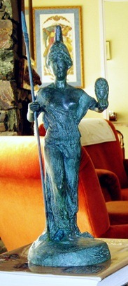 Diosa Palas Atenea estatua de 30 cm en bronce